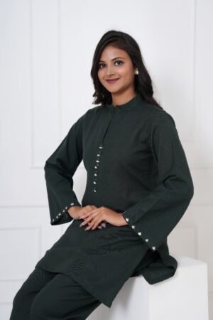 Green Plazzo Kurti Set 