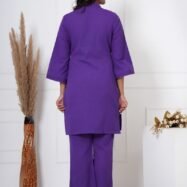 Purple  Handpaint Kurti Set