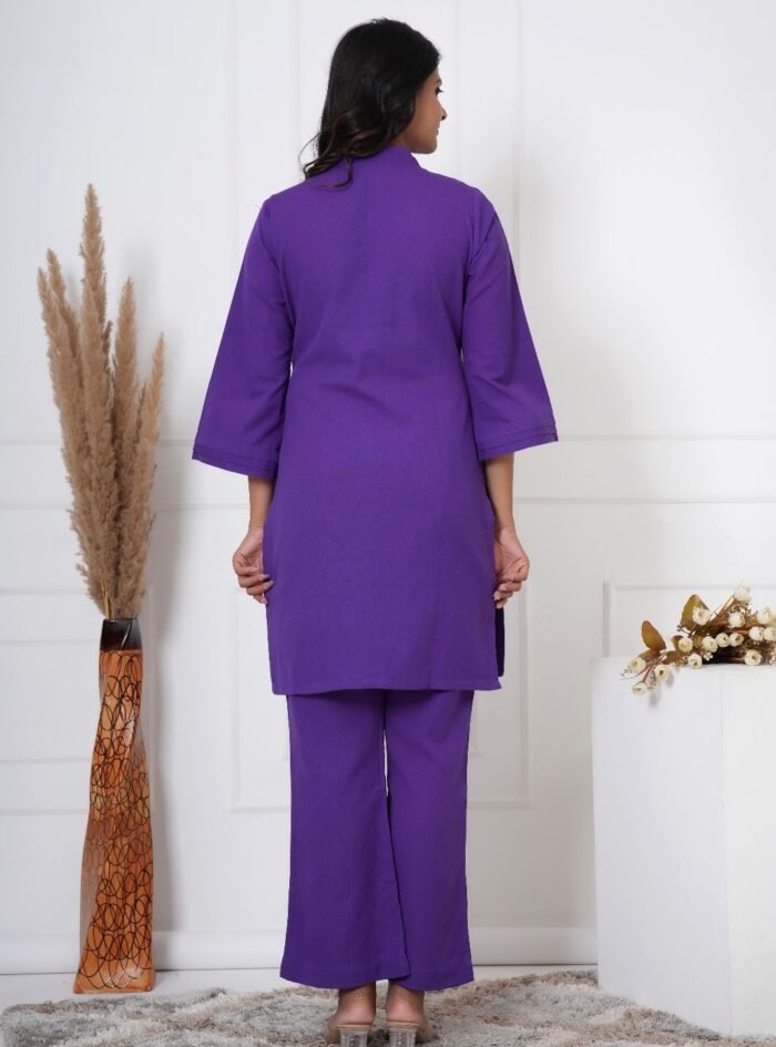 Purple  Handpaint Kurti Set