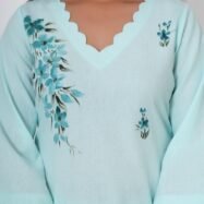 AQUA BLUE HANDPAINT KURTI