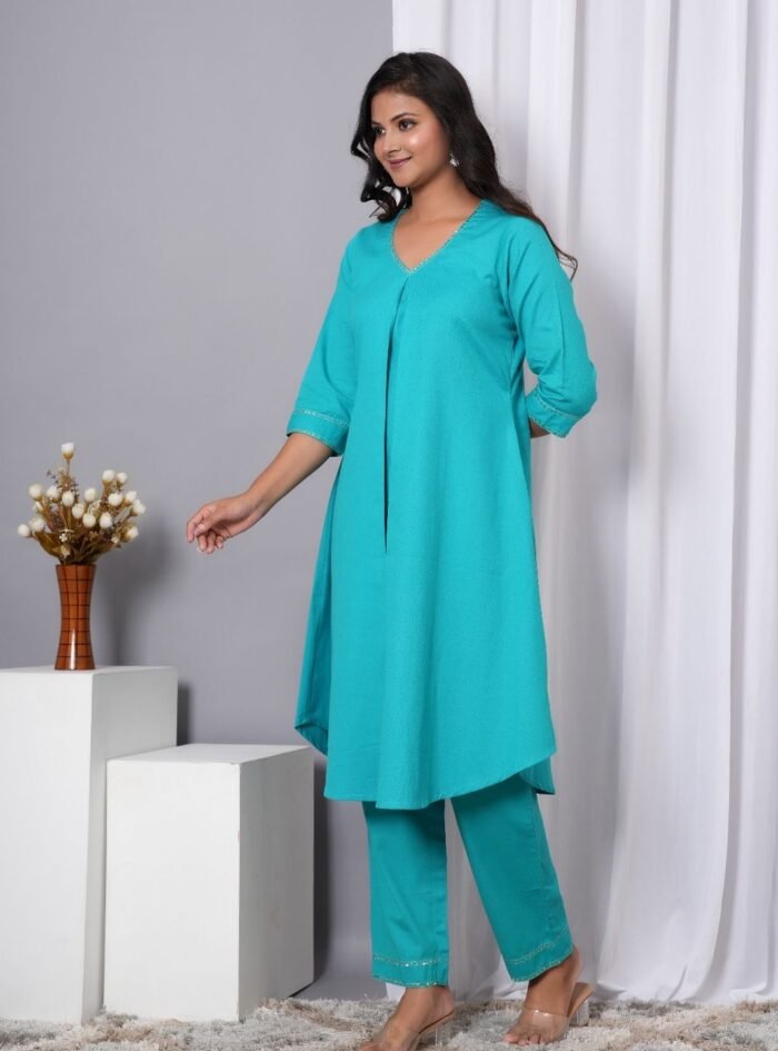 A Line Plated Kurti Set