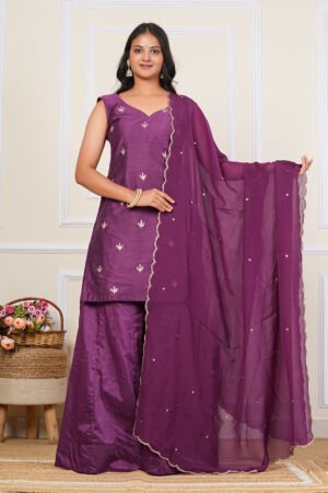 Purple sharara set