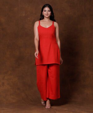 Rust orange Sleeveless Co-ord Set