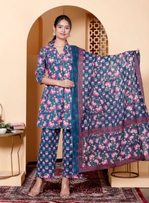 Midnight Bloom Floral Suit set